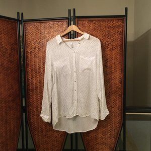 Euro Polka Dot Button Down Shirt In Large